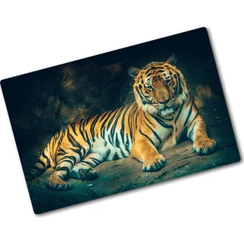 Kuchyňské prkénko Kuchyňská deska skleněná Tygr v jeskyni