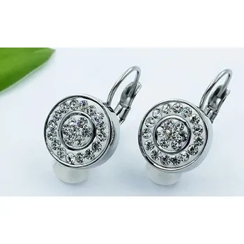 Náušnice Náušnice z chirurgické oceli, skleněné krystal kameny 20833