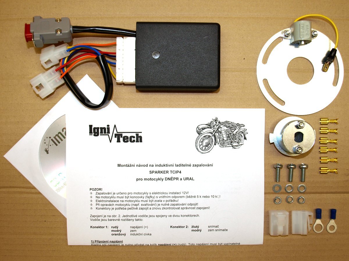 Zapalování bezkontaktní laditelné Ignitech TCIP4 (Dněpr, Ural, 12V)