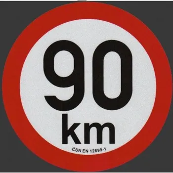 Samolepicí dekorace na vozidlo Reflexní samolepka omezení rychlosti 90km, prů. 20cm