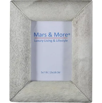 Rám na obraz Šedý kožený stojací fotorámeček Gonfler - 18*13cm