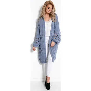 Dámský svetr Glara Dámský elegantní midi kardigan z vlny 576739