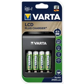 Nabíječka baterií Varta LCD Plug Charger+ (57687101441) + 4x AA 2100 mAh