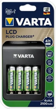 nabíječka baterií Varta LCD Plug Charger+ (57687101441) + 4x AA 2100 mAh