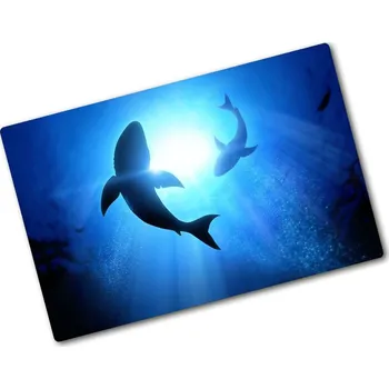 Kuchyňské prkénko Kuchyňská deska skleněná Dva žraloci