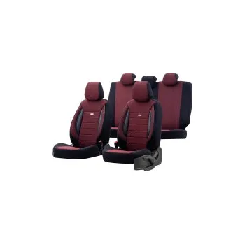 Potah sedadla UNI potahy sedadel design SelectedFit Sports materiál tkanina, barva černá/červená - 11-ti dílná sada (vhodné i pro sedadla s bočními airbagy)