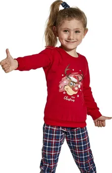 Dívčí pyžamo Cornette Reindeer červený 110/116 