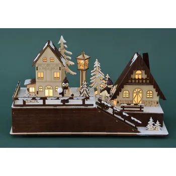 Vánoční dekorace Oblouk LED - "Zimní vesnice s dětmi" 20659