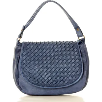 Módní doplněk Dámská přírodní kožená taška model 133014 - Mazzini UNI tmavě modrá