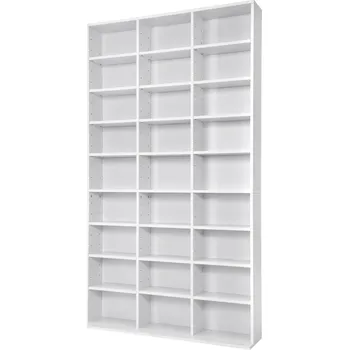 regál Tectake 401703 regál s 27 přihrádkami na 1080 CD bílá