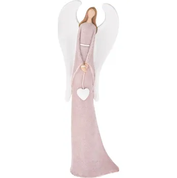 Vánoční dekorace Dakls Anděl se srdcem 31 cm