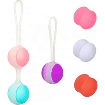 CalExotics She-ology Interchangeable Kegel Set, sada vyměnitelných silikonových vaginálních kuliček s průměrem 2,5 cm