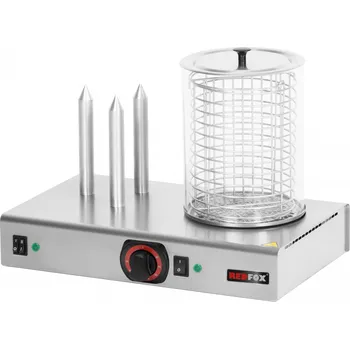 Hotdogovač Hot-dog HD 3N 3 trny + nádoba s košíkem ohřívač rohlíků REDFOX