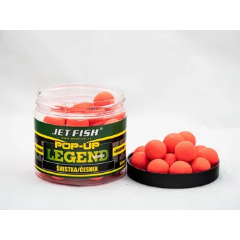 Boilies JetFish JET FISH Legend Range Pop-Up 16mm : ŠVESTKA / ČESNEK