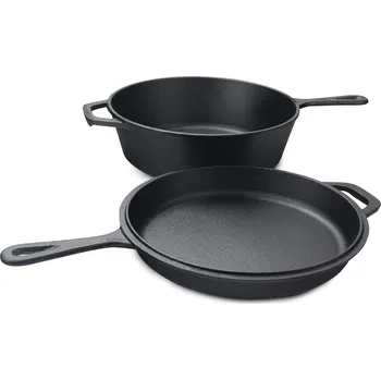 3Q Dutch Oven - Litinová hluboká pánev 3,2l a pánev o průměru 26 cm