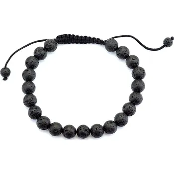 Náramek Černý náramek z lávového kamene