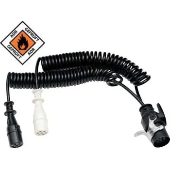 Auto elektroinstalace Kabel propojovací spirálový s adaptérem 15kolíků 2x7kolíků 4 5m Erich Jaeger