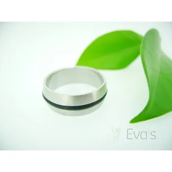 Prsten Unisex prsten z oceli a kaučuku 56