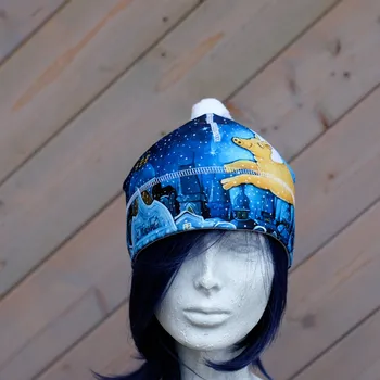 Čepice Čepice s bambulí - Zlaté prasátko velikost M