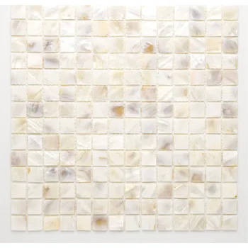 Obklad Mozaika perleťová světlá 20x20mm 300x300mm 0,09m2 bílá