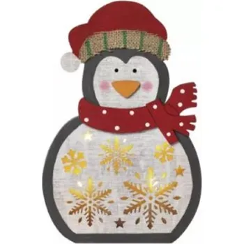 Vánoční světelná dekorace EMOS 2694951 vánoční tučňák 5 LED teplá bílá