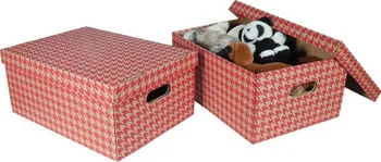 Archivační box Emba Krabice úložná s víkem červená 44 x 32 x 20 cm