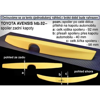 Auto-moto Spoiler na kapotu, TOYOTA Avensis, 04/03- (86.305)