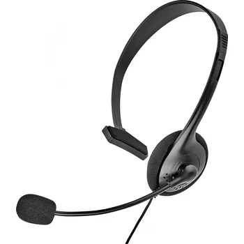 Sluchátka Renkforce telefon Headset otevřená (On Ear), kabelová, mono, černá, regulace hlasitosti, Vypnutí zvuku mikrofonu