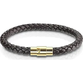 Náramek Šperky4U Kožený náramek splétaný tmavě hnědý - NR1276-20