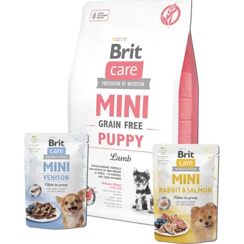 Krmivo pro psa Brit Care Mini Grain Free Puppy Lamb 2 kg set