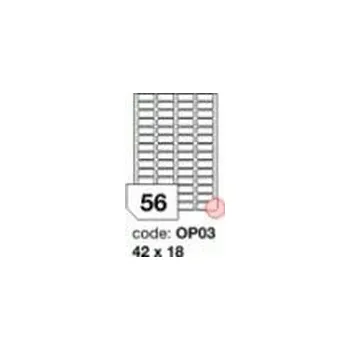 Samolepící etiketa Bílé samolepicí etikety Rayfilm R0100.OP03A, 42x18 mm, 100 listů A4, 5600 etiket