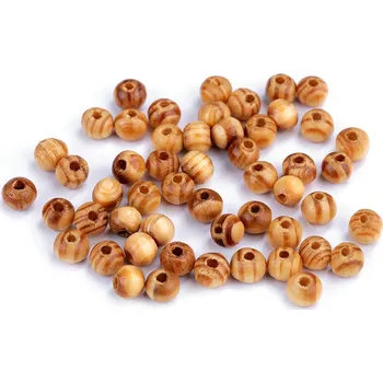 Korálek Dřevěné korálky Strip Ø6 mm, barva 1 borovice světlá