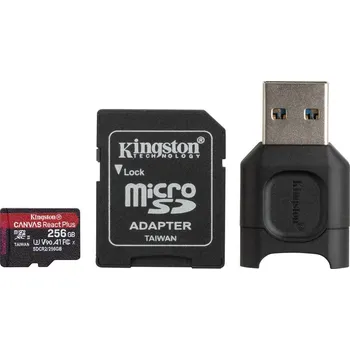 Paměťová karta Kingston Micro SDXC Canvas React Plus 256GB 280MB/s UHS-II U3 + adaptér (MLPMR2/256GB)