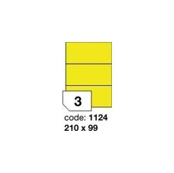 Samolepící etiketa Žluté fluo etikety Rayfilm R0131.1124F, 210x99 mm, 1.000 listů A4, 3000 etiket
