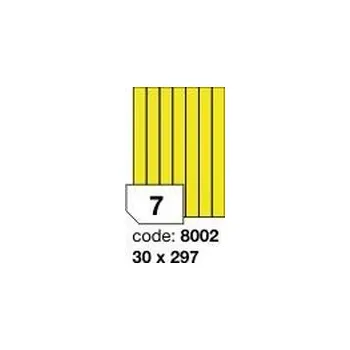 Samolepící etiketa Žluté fluo etikety Rayfilm R0131.8002F, 30x297 mm, 1.000 listů A4, 7000 etiket