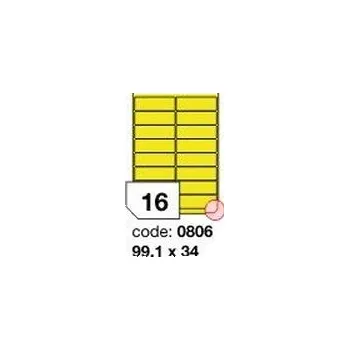 Samolepící etiketa Žluté fluo etikety Rayfilm R0131.0806F, 99,1x34 mm, 1.000 listů A4, 16000 etiket