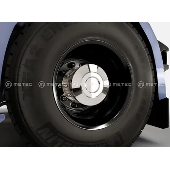 Poklice na kolo Nerezový kryt zadního náboje pro hliníkové disky 22,5"|díry 32mm|výška 244mm|s perforací