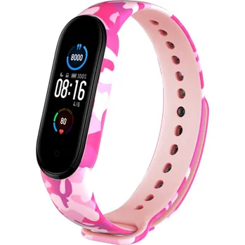 Příslušenství k fitness náramku Xiaomi Mi Band 5/6 náhradní náramek - Růžový maskáč