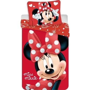 Povlečení Jerry Fabrics Minnie micro 140/200, 70/90 červené