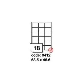 Samolepící etiketa Bílé odnímatelné etikety Rayfilm R0102.0412F, 63,5x46,6 mm, 1.000 listů A4, 18000 etiket