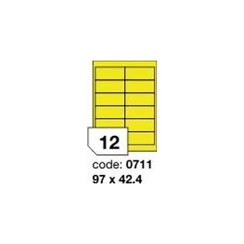 Samolepící etiketa Žluté fluo etikety Rayfilm R0131.0711F, 97x42,4 mm, 1.000 listů A4, 12000 etiket