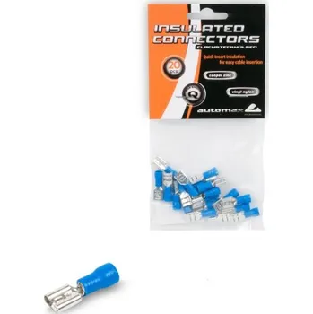 Elektrický konektor AUTOMAX Elektro konektor plochý izolovaný modrý FDD2-250 - 20 ks