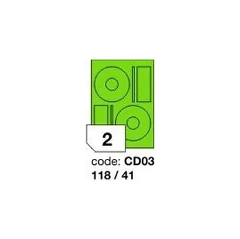 Kancelářské potřeby Zelené fluo etikety Rayfilm R0130.CD03D, 118x41 mm, 300 listů A4, 600 etiket