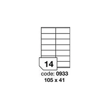 Samolepící etiketa Bílé odnímatelné etikety Rayfilm R0102.0933F, 105x41 mm, 1.000 listů A4, 14000 etiket