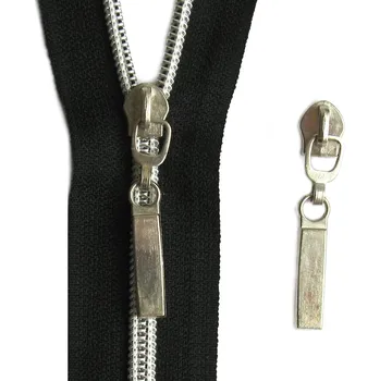 Zip Jezdec ke spirálovým zipům No 5 bez aretace stříbrný NDO, barva Stříbrná