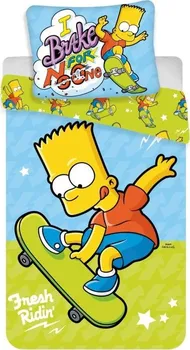 Ložní povlečení Jerry Fabrics Simpsons Bart Skater 140 x 200, 70 x 90 cm zipový uzávěr