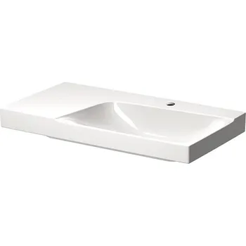 Umyvadlo Geberit Xeno2 umyvadlo 90x48 cm, s otvorem pro baterii, bez přepadu, odkládací plocha vlevo, KeraTect, bílá (500.535.01.1)