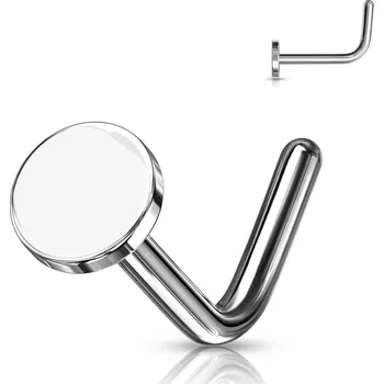 Piercing Šperky4U Zahnutý piercing do nosu placka - N0149-ST