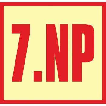 Značení schodiště - 7.NP fotoluminscenční plast 210 x 210 mm