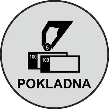 Samolepící etiketa Pokladna - stříbrná mat samolepící vinylová fólie 90x90 mm